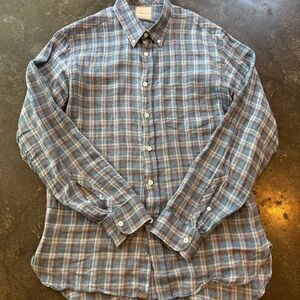 Men's Billy Reid Blue Plaid Shirt